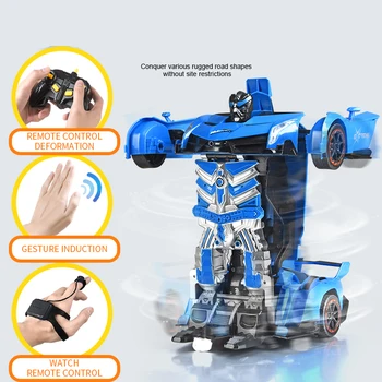 1:18 RC Automobilių Indukcijos Deformacijos Elektros Transformavimo Robotas Automobilių Lenktynių Šviesos Muzika Didelio Dydžio Nuotolinio Valdymo Žaislas Vaikams Dovanų