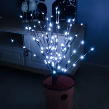 1 Filialas Kalėdų LED Šviesos Namų Dekoracijas, baterijomis, Gluosnio Šakos Lempos Nakties Šviesa 