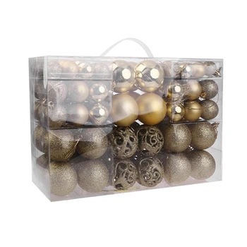 100 vnt/dėžutėje Kalėdų kamuoliukus grūdintas kabinti Kalėdų eglučių papuošalai, namų puošybai gondolos