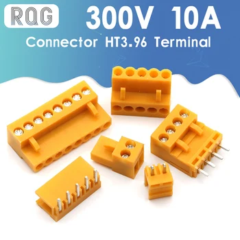 10sets Terminalo kištuko tipas 300V 10A ht3.96 3.96 mm žingsnio jungtis pcb sraigtiniai gnybtai jungtis tiesiai pin 2/3/4/5/6/7/8P