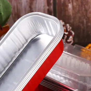 10vnt 200ml Stačiakampio formos Aliuminio Folija, Kepimo Dėžutės, Vienkartiniai Desertas Pelėsių Kepimo Keptuvės Bakeware