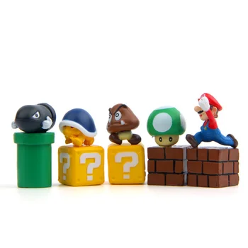 10VNT Super Mario Bros duomenys Daug jouet Mario Pav žaislai Kulka Grybų Vėžlio kūrybiniai žaislai modelis Veiksmų Skaičius, 1.3~2,5 CM