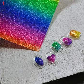 1pc Atspindi Šviesą Žetonų Super Rainbow Aurora Lipdukas Lazerio žetonų Ice Cube Nagų Lipduką 