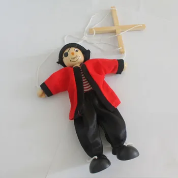 1pcs Medinis Piratų String Lėlių Vaikų Marionette Medinių Žaislų, Lėlių, Lėlių Jungtinės Veiklos Lėlės Tėvų-Vaikų Interaktyvūs Žaislai