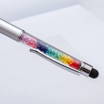 2 in 1 Kristalų Metalo Tušinukas Diamond Touch Ekranas Capacitive Pen Didmeninė Reklamos Dovana Rašyti Pen Individualų Logotipas