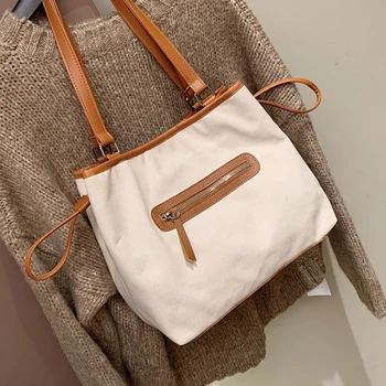 2019 naujų korėjos paprasta Drobė maišelis mados didelės talpos rankinėje moterų pečių didelis maišas nešti maišą C43-75