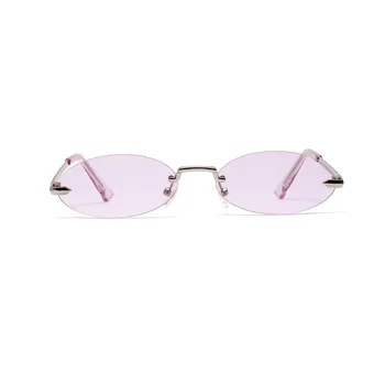 2021 nauji akiniai nuo saulės moterims turas frameless metalo retro ovalo spalva vandenyno objektyvas vyrai moterys UV400 akiniai