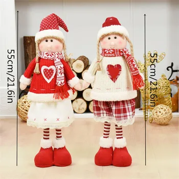 2022 Kalėdų Eglutė Pakabukas Kalėdų Skrybėlę Mergaitę Lėlės Sniego Pliušinis Žaislas Naujųjų Metų Šaliai Dekoracija Namuose Kalėdų Dovanos