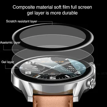 2vnt 20D Lenkta Kraštas Grūdintas Stiklas Huawei Žiūrėti GT3 GT 3 46MM 42MM Screen Protector Apsauginės plėvelės Smart Watch Priedai