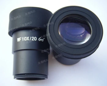 2vnt WF10X/20mm Stereo Mikroskopas Aukštos Eyepoint Okuliaro Optinis Objektyvas su Guminiais Akių Shield Puodeliai Apsaugai Cilindras