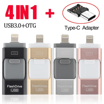3.0 usb c usb flash 32gb 64gb Pendrive 128 gb ir 256 gb Mini Memory Stick Pen Drive 32gb usb key for iphone 6s 7plus 8 plus X c tipo