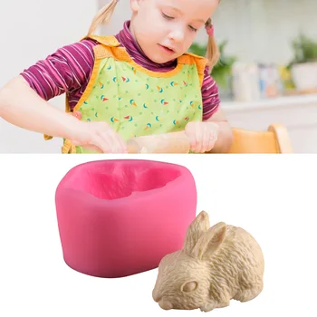 3D Easter Bunny Gyvūnų Muilo Silikono Formos Šokoladas Minkštas Rabbit Tortą Papuošti