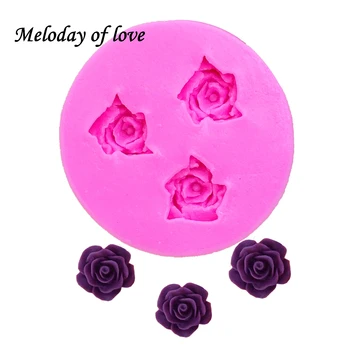 3D Rožių žiedų šokolado vestuvių tortas dekoravimo priemonės, 3D kepimo minkštas silikono formos lengvai sukurti pilamas cukrus T0157