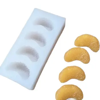 4 Ertmės Mandarinai, Apelsinų Gabalas Silikono Formos Minkštas Apledėjimo Pelėsių 