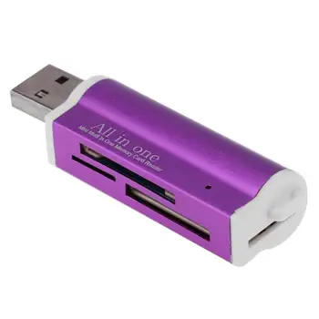 ALLOYSEED USB2.0 4 in 1 Multi Atminties Kortelių Skaitytuvas All in One Cardreader SD/SDHC/Mini SD/MMC/TF Kortelė/MS Lector de tarjetas