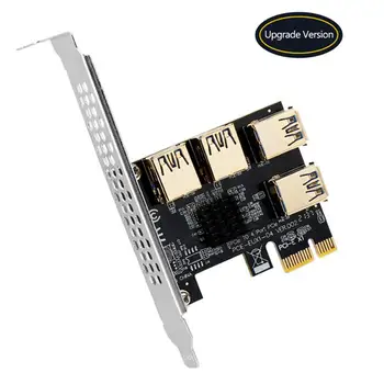 Atnaujinti Aukso PCIE PCI-E Riser Card 1 iki 4 USB 3.0 Daugiklis Hub X16 