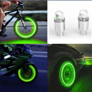 Automobilio LED lighte Padangų Vožtuvų Dangtelis automobilių, motociklų aksesuarai 4pcs Auto automobilių Aksesuarai varantys apdailos Dviračių padangos, šviesos, deco