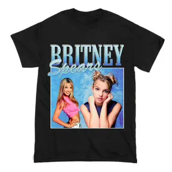 Britney Spears T-Shirt Oldschool Schwarz Baumwolle NEU Ulzzang Gotų Mados Vasaros Tees Harajuku Įdomus Hip-Hop Marškinėliai
