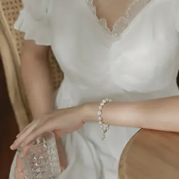 Cirkonis Bičių Prancūzijos Perlų Apyrankė Nišą Dizaino Gėlavandenių Perlų Apyrankė Žavesio Apyrankės Moterims, Greitas Pristatymas