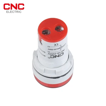 CNC 1PC AD16-22DV Mini Skaitmeninis Indikatorius Voltmeter 22mm AC 12-500V Testeris, Matuoklis Stebėti Power LED 5 Spalvos Apvali