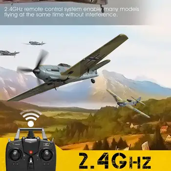 Eachine BF109 RC Lėktuvo 2.4 GHz 4CH 400mm Sparnų 6-Ašis Vienas Pagrindinių U-Turn Akrobatiniai Xpilot Stabilizavimo Sistema ELP Mini RTF Žaislas