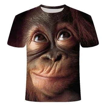 Juokinga naujiena gyvūnų kiaulė, karvė, šuo, orangutan avių serijos marškinėliai vyras ir moteris 3d atspausdintas marškinėliai harajuku stiliaus marškinėliai vasarą