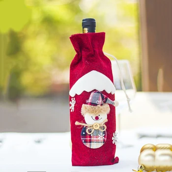 Kalėdinė Dekoracija Namuose Butelis Wrap Cristmas Dekoro Santa Claus Dekoro Kalėdos Winebottle Slipcover Linksmų Kalėdų 2019
