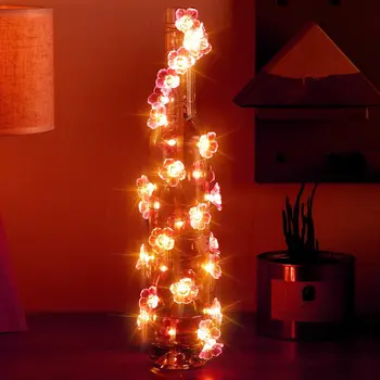Kalėdų Dekoracijos Girlianda Girlianda Pasakų Šviesos diodų (Led) Cherry Blossom String Lempos 2M baterijomis, naujieji Metai Patalpų Dekoras