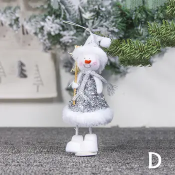 Kalėdų Dekoro Santa Sniego Merginos Medžiaga Lėlės papuošimai Kalėdų Medžio Kabo Lašo Pakabukas Ornamentu Kalėdų Šventė