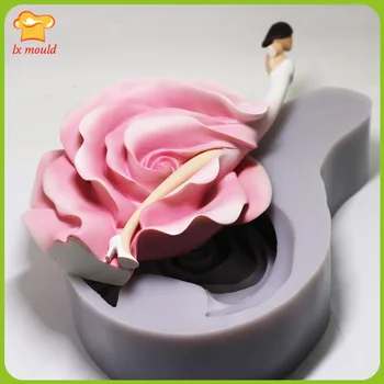 Kūrybos Valentino Diena vedęs Europos rožės lėlės silikono formų naujas grožio soft rose silikono pelėsių 