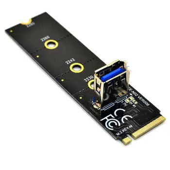 M. 2 PCI-E X16 Slot Adapter Kortelių NGFF Pcie Riser Card NVME VGA Pratęsimo Kabelis 4Pin 6Pin Sata Dėl Miner Kasybos Adapterio Kabelis