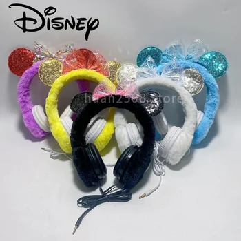 Mados Disney Mickey Animacinių Filmų Mielas Laidinis Ausinių Mergaitės Berniukai Dukra Muzika Stereo Ausinės Kompiuteris, Telefonas, Laisvų Rankų Įranga Vaikai Dovana