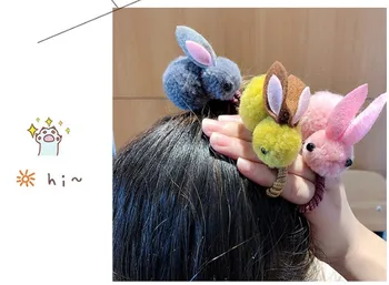 Mados Mielas Pliušinis Triušis Plaukų Įrašą Mergaičių Vaikai Korėjos Paprasta Princesė Plaukų Juostos Pliušinis Triušis Įrašą Plaukų Aksesuarai