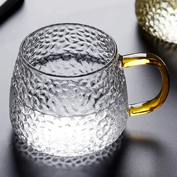 Mados Tekstūra Stiklo Taurės Aukštai Temperatūrai Atsparus Drinkware Arbata, Kava, Pienas, Sultys Taurės Namų Biuro Puodelis