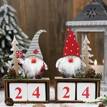 Mielas Advento Kalendorių Kalėdų Mediniai Ornamentu Kūrybos Santa Claus Mediniai Kalendorius Rekvizitai Naujųjų Metų Dekoracija Vaikams Džiaugtis Gift8