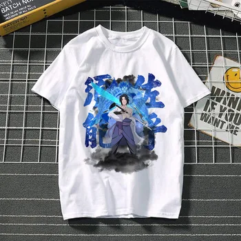 Naruto trumparankoviai marškinėliai Anime Periferinių Drabužius T-shirt Vyrams ir Moterims Apvalios Kaklo dvimatis Viršutinių Drabužių Vasaros