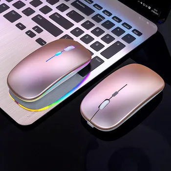 Nešiojamas Įkraunamas Optinis 2.4 G Ergonomiškas Silent Mouse bevielė Pelė LED Apšvietimu Žaidimų Pelės FKU