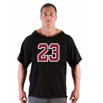 No. 23 Negabaritinių marškinėliai Vyrų Kultūrizmo ir Fitneso Viršūnes Atsitiktinis Gyvenimo būdą, sporto Salė Dėvėti T-shirt Vyrai Laisvi Streetwear Hip-Hop ' o Marškinėlius