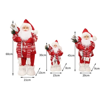 Raudona Santa Claus ir Kalėdų Dekoracijas Namuose Naujųjų Metų Vaikų dovanos 60/45/30cm Prekybos Centro Langų Puošybos Navidad