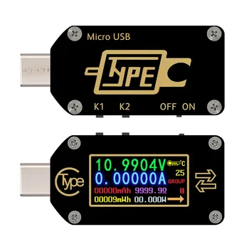 RIDEN TC66/TC66C Tipas-C PD Sukelti USB Įtampos Ammeter Talpa Matuoklis 2 Būdas Matavimo Kroviklis LCD Ekranas Testeris