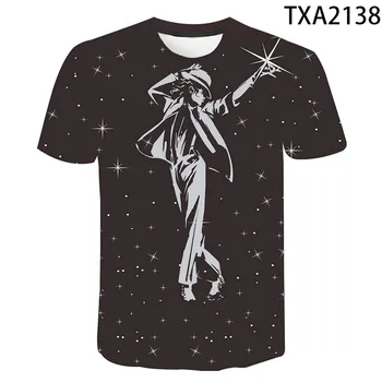Roko Michael Jackson 3D Print T Shirt Vyrai, Moterys, Vaikai, Mada Hip-Hop T-shirt Streetwear Harajuku Tee Marškinėliai Homme Kietas Viršūnes