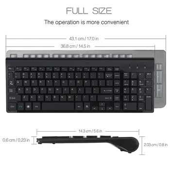SeenDa 2.4 G Bevielio Silent Keyboard Pelė Šukos rusų /ispanų Full-size Klaviatūra Nustatyti Notebook Laptop KOMPIUTERIO