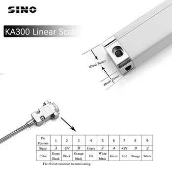 SINO/KA300/KA500/Tiesinės Skalės Encoder 2-Ašis Skaitmeninio Nuskaitymo Raiška 0.005 mm, Ilgis 0-1020mm Tekinimo ir Gręžimo Staklės
