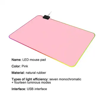 Spalvinga Šviesos RGB Šviesos Efektas Didelis Dydis Anti-slip Kompiuterio Klaviatūra LED Pelės Mygtukai Kilimėlis PC