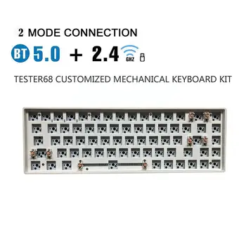 Tester68 Individualų Mechaninė Klaviatūros Rinkinys Tes68 Karšto keitimu Veleno bazės ašis 2.4 G Bluetooth pritaikyti belaidę klaviatūrą