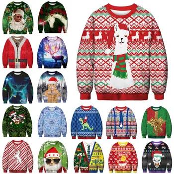 Unisex Vyrai Moterys 2021 Bjaurusis Kalėdų Džemperis Santa Elf Juokingas Kalėdų Netikrą Plaukų Megztinis Rudenį, Žiemą Viršūnes Drabužių Didmeninės