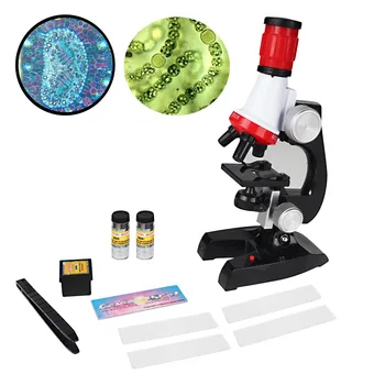 Vaikai Pradedantiesiems Mikroskopo Rinkinys Lab LED 1200X Mokslo Švietimo Žaislas Biologinių Vaikų Mikroskopo vaizdo Kamera Už Naujųjų Metų Dovana