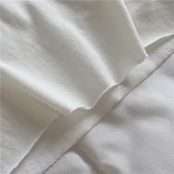 WW0647 ilgomis rankovėmis balti moterų grynos medvilnės visas rungtynes, apvalios kaklo megztinis dugno marškinėliai moterims t-shirt