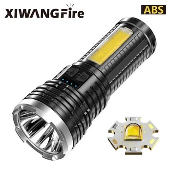 XIWANGFIRE G5 + COB LED Stiprios Šviesos Lauko Taktinių Kempingas Žibintuvėlis Usb Įkrovimo ABS Medžiagos Žibintuvėlis Galia Ekranas