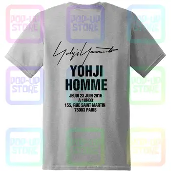 Yohji Yamamoto Baseinas Om Pour Homme Darbuotojų Marškinėliai Siuvami Atgal Logotipas Juoda Balta